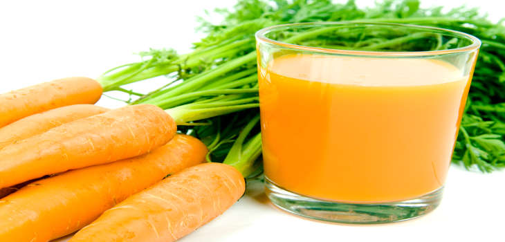 Orange carrots with juice